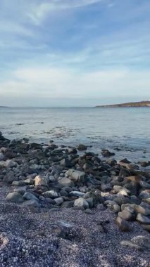 Bulgaristan 'ın Burgaz Bölgesi Sozopol kıyı şeridinin gün batımı manzarası