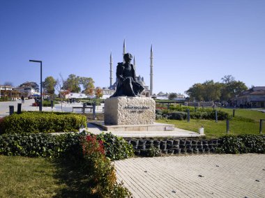 EDIRNE, TURKEY - Kasım 02, 2024: Edirne şehir merkezinin panoramik manzarası, Doğu Trakya, Türkiye