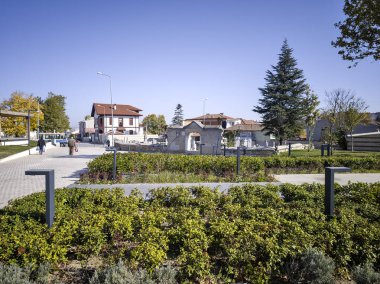 EDIRNE, TURKEY - Kasım 02, 2024: Edirne şehir merkezinin panoramik manzarası, Doğu Trakya, Türkiye