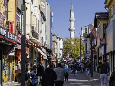 EDIRNE, TURKEY - Kasım 02, 2024: Edirne şehir merkezinin panoramik manzarası, Doğu Trakya, Türkiye