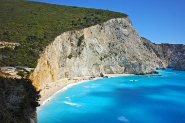 Porto Katsiki Beach, Lefkada, Ionian Islands sularına mavi