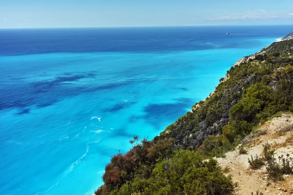 Panorama della spiaggia di Gialos, Lefkada, Isole Ionie — Foto Stock