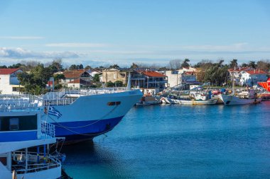 KERAMOTİ, GREECE - 26 Aralık 2025: Keramoti, Doğu Makedonya ve Trakya 'nın inanılmaz manzarası, Yunanistan