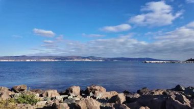 Bulgaristan 'ın Burgaz Bölgesi' nin eski Nessebar kasabasının şaşırtıcı manzarası