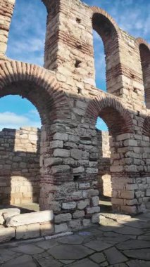 Bulgaristan 'ın Burgaz Bölgesi' nin eski Nessebar kasabasının şaşırtıcı manzarası