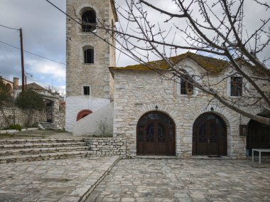 TheOLOGOS, THASOS, GREECE - 27 Aralık 2025: Thassos Adası, Doğu Makedonya ve Trakya, Yunanistan 'da Theologos Köyü Panoraması