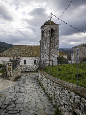 TheOLOGOS, THASOS, GREECE - 27 Aralık 2025: Thassos Adası, Doğu Makedonya ve Trakya, Yunanistan 'da Theologos Köyü Panoraması