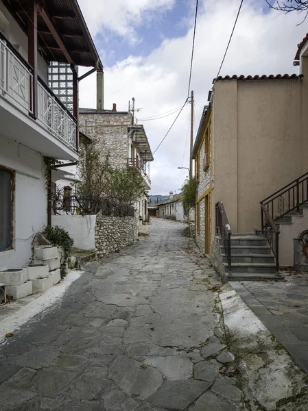 TheOLOGOS, THASOS, GREECE - 27 Aralık 2025: Thassos Adası, Doğu Makedonya ve Trakya, Yunanistan 'da Theologos Köyü Panoraması