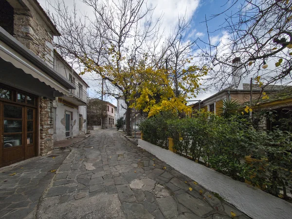 TheOLOGOS, THASOS, GREECE - 27 Aralık 2025: Thassos Adası, Doğu Makedonya ve Trakya, Yunanistan 'da Theologos Köyü Panoraması