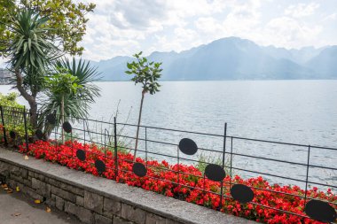 MONTREUX, SWitzERLAND - 19 Haziran 2023: Montreux, Vaud Kantonu, İsviçre Yaz Panoraması