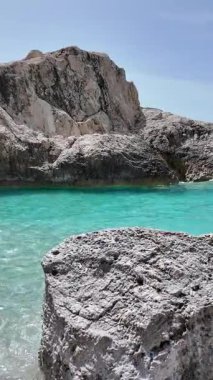 Yunanistan 'ın İyon Adaları yakınlarındaki Kathisma Sahili yakınlarındaki Lefkada' nın Muhteşem Panoraması