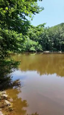 Bulgaristan 'ın Vitosha Dağı' nın Muhteşem Bahar Panoraması Boyana Gölü, düzenli