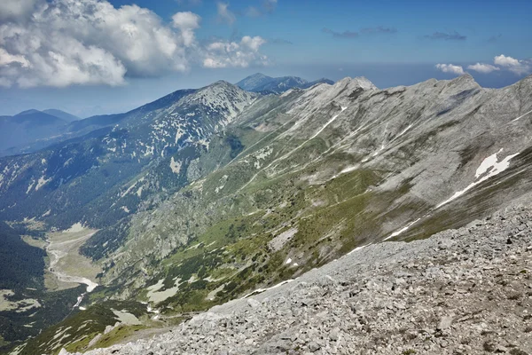 Vihren pik üzerinden Panorama Banski Suhodol tepe ve Koncheto, Pirin Dağı