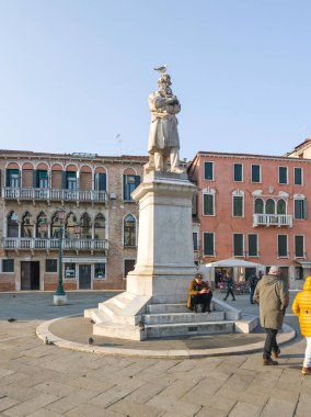 VENICE, İtalya - 05 Aralık 2024: Venedik, Veneto Bölgesi, İtalya 'nın Eski Kenti Panorama