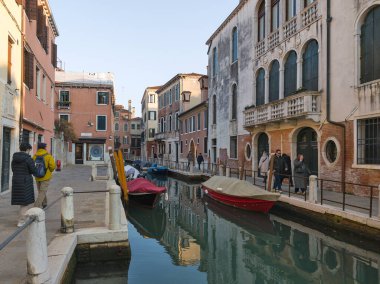 VENICE, İtalya - 05 Aralık 2024: Venedik, Veneto Bölgesi, İtalya 'nın Eski Kenti Panorama