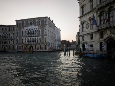 VENICE, İtalya - 05 Aralık 2024: Venedik, Veneto Bölgesi, İtalya 'nın Eski Kenti Panorama