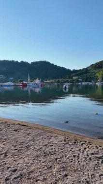 Skiathos Town, Sporades, Thessaly, Yunanistan 'ın inanılmaz kıyı şeridi manzarası