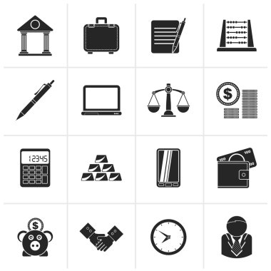 Siyah iş ve office simgeleri