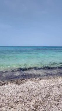 Yunanistan 'ın İyon Adaları' ndaki Agios Ioannis plajı yakınlarındaki Lefkada Sahili 'nin Muhteşem Panoraması