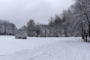 Bulgaristan 'ın Sofya kentindeki South Park' ın şaşırtıcı kış manzarası