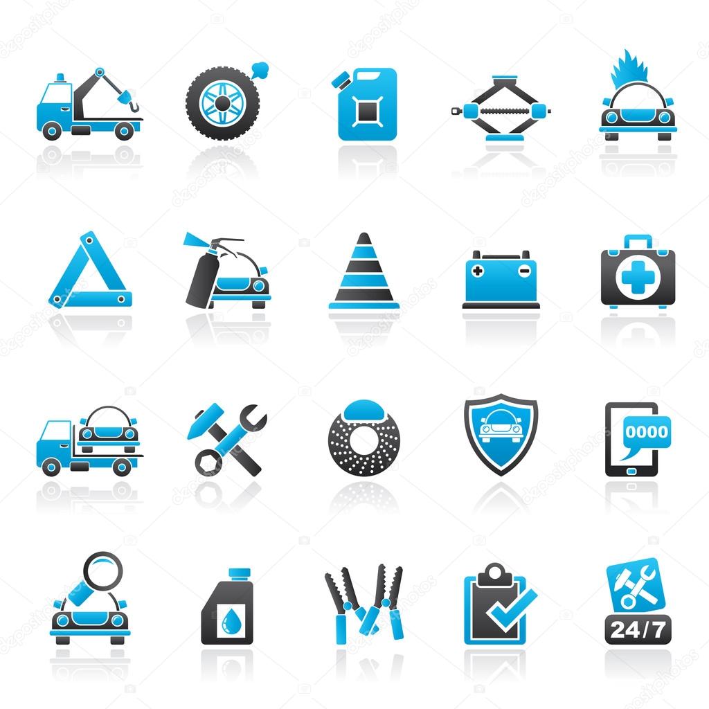 Roadside Assistance and tow  icons