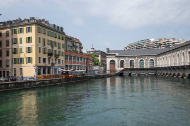 GENEVA, SWitzERLAND - 20 Haziran 2023: İsviçre 'nin Cenevre kentinin şaşırtıcı panoramik manzarası