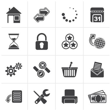 Siyah Web sitesi ve Internet simgeler