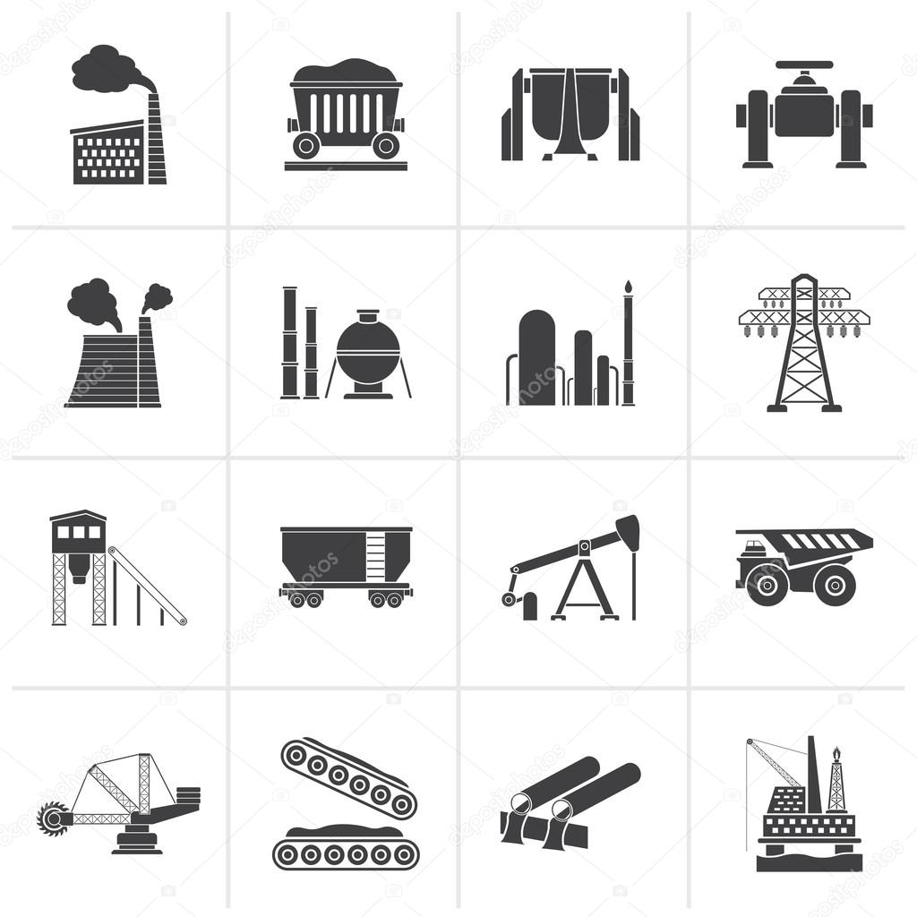 Black Cargo, shipping and logistic icons