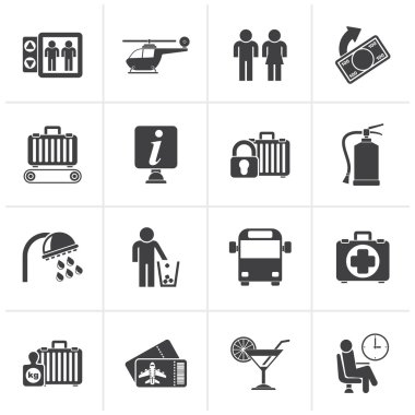 Siyah Havaalanı, seyahat ve taşımacılık simgeleri