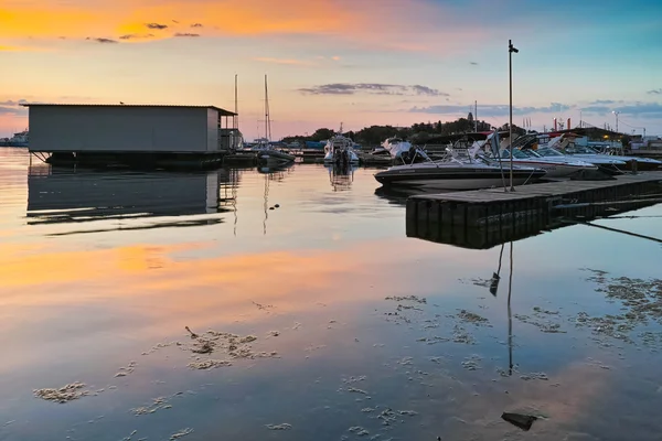 Zachód słońca w miejscowości port Sozopol — Zdjęcie stockowe