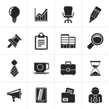 Siyah iş ve office simgeleri