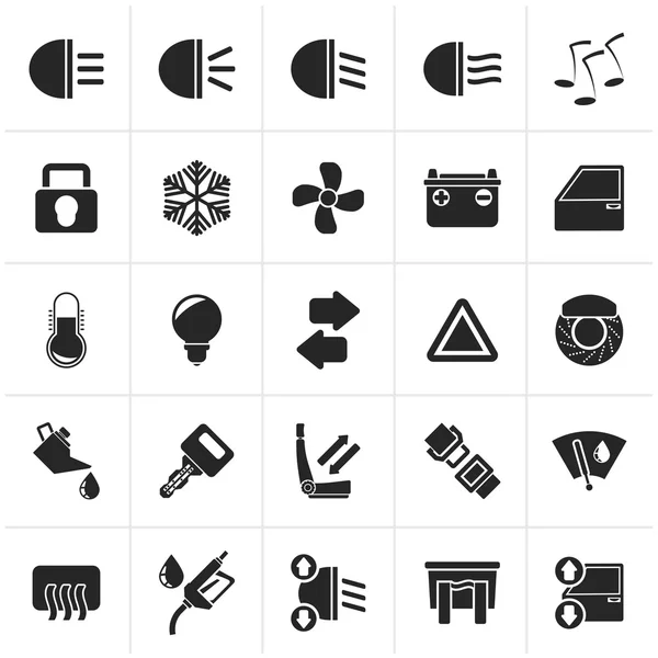 Black Car interface sign and icons — Stock Vector