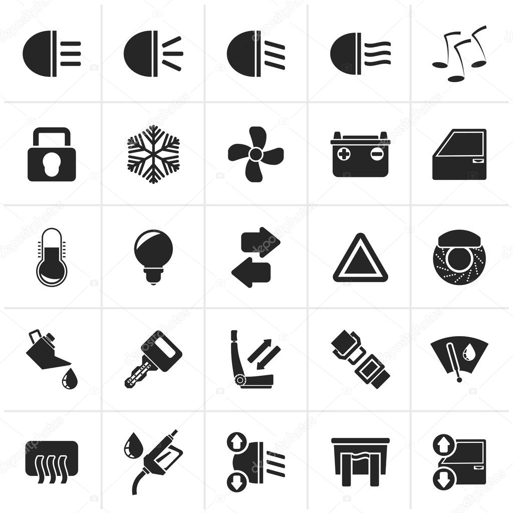 Black Car interface sign and icons
