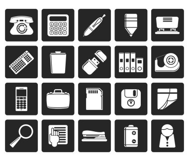 Simgeler siyah basit ofis araçları