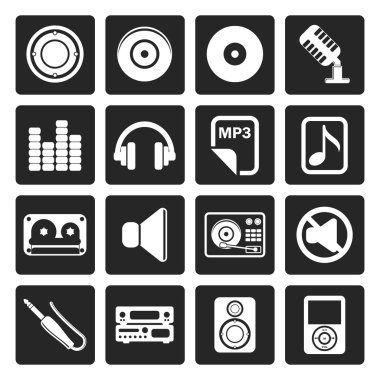 Siyah müzik ve ses simgelerini