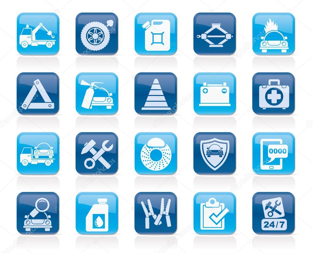 Roadside Assistance and tow  icons