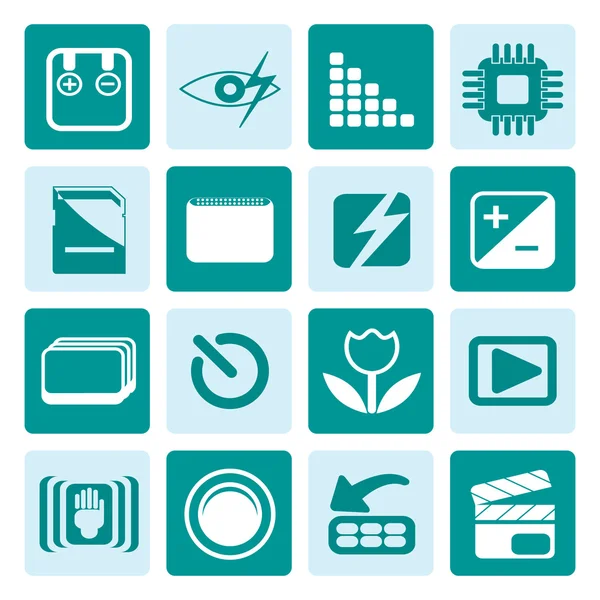 One tone Digital Camera  Performance icons — Stock Vector