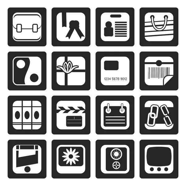 Black Business and Internet Icons — Stock Vector