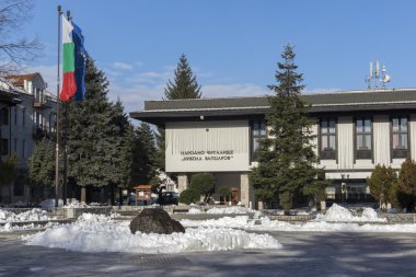 Bansko şehir, Blagoevgrad bölge Merkez Meydanı ve Kültür Merkezi