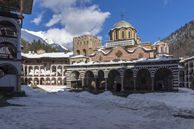 Winter panorama of Rila Monastery, Kyustendil Region clipart