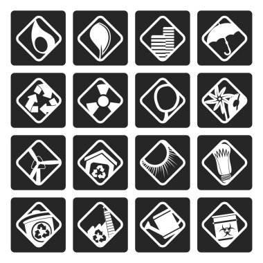 Siyah ekoloji Icons - Set Web uygulamaları için