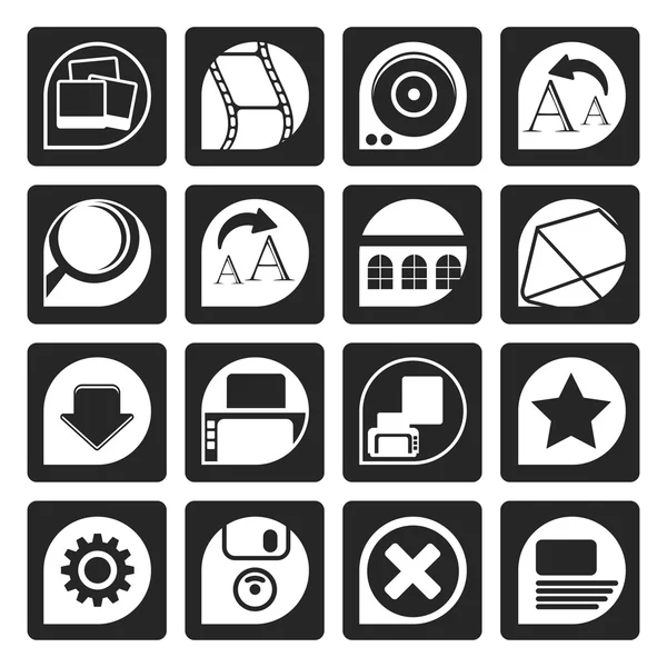 Black Internet and Website Icons — Stock Vector