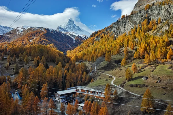 Niesamowity widok na Matterhorn od Zermatt — Zdjęcie stockowe