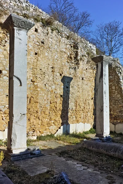 Ερείπια στην στον αρχαιολογικό χώρο των Φιλίππων, Ανατολικής Μακεδονίας και Θράκης — Φωτογραφία Αρχείου