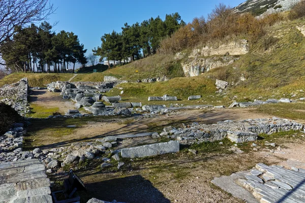 Ruiny w obszarze archeologiczne w Filippi, wschodniej Macedonii i Tracji — Zdjęcie stockowe