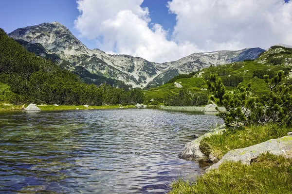 Pemandangan yang menakjubkan dari Muratov puncak dan sungai di Pirin Mountain — Stok Foto
