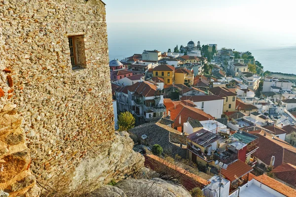 Vista panoramica sul centro storico di Kavala, Macedonia orientale e Tracia , — Foto Stock