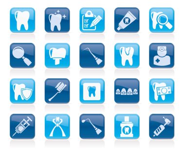 Diş tıp ve araçları simgeler