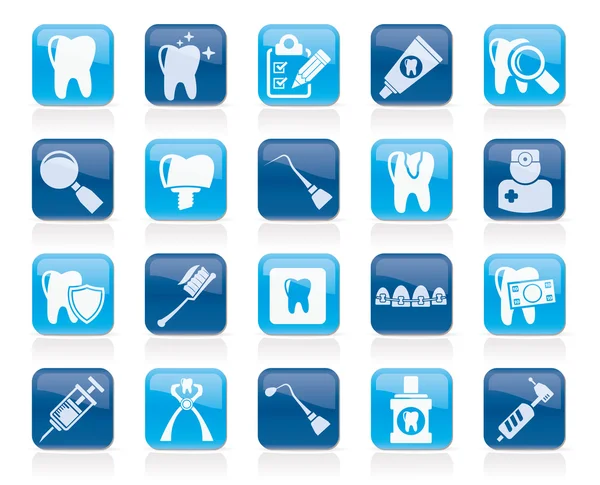 Dental medicine and tools icons — Stock Vector