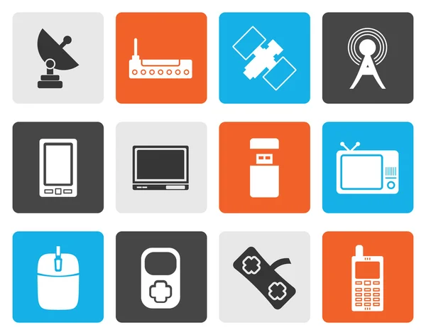 Flat technology and Communications icons — Stock Vector